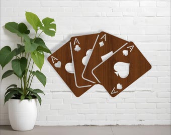 Playing Cards Wall Art: Laser Cut SVG File (Digital Download)