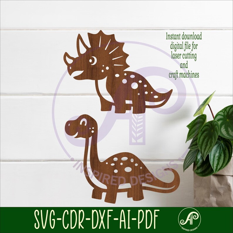 Dinosaur SVG Bundle: Laser Cut Dino Nursery Wall Art (Digital Download) image 5