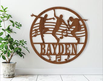 Dancers Name Sign: Music Theme, Laser Cut Template (Digital Download)