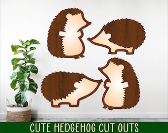 Hedgehog SVG shapes. laser cut files (digital download)