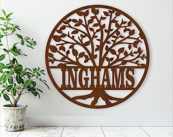 Tree Name Sign SVG Laser Cut File: Nature Wall Decor (Digital Download)