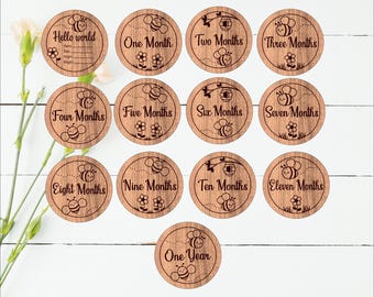 Bee themed monthly milestone discs SVG - nursery themed bundle - Laser cut files - instant download