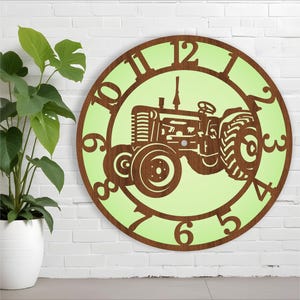 Tractor wandklok lasergesneden bestanden, SVG-bestand. vectorbestand ai, cdr, dxf instant download digitaal ontwerp, gesneden bestandssjabloon