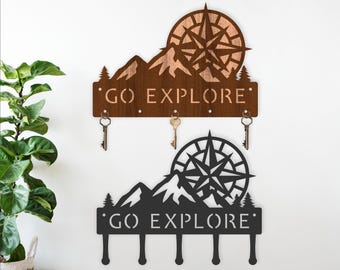 Go explore Key holder for wood and metal cutting - Mountains key hanger (digital download)