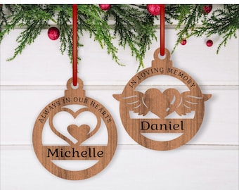 In Loving Memory Christmas Ornament SVG Laser Cut Template (Digital Download)