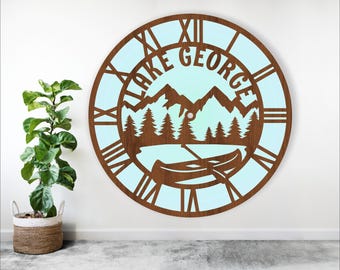 Lake George wall clock laser cut files SVG (Digital Download)