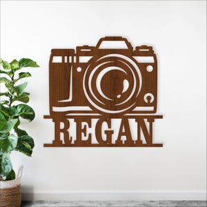 Camera Name Sign SVG - Photography Personalized Wall Art  (Digital Download)