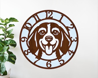 Beagle Dog Clock SVG Bundle, Beagles Wall Clock Laser Cut Files (Digital Download)