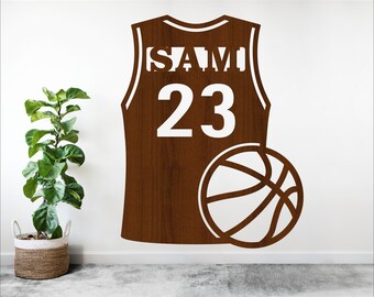 Basketball Name Sign SVG - Sport Theme Personalized Laser Cut Template (Digital Download)
