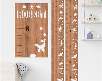 Ocean Height Chart SVG: Laser Cut Ruler Design in Metric & Imperial (digital download)