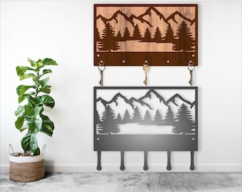 Forest Scene Key Holder Designs: Laser Cut Files (Digital Download)