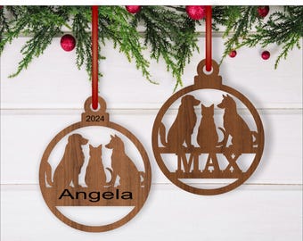 Animal Lovers Christmas Ornament SVG Laser Cut Template (Digital Download)