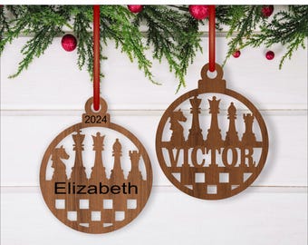 Chess Christmas Ornaments SVG laser cut, instant download Pdf, Dxf, Ai and Cdr template.