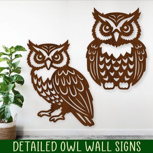 Eulen Silhouetten Designs - Laser geschnitten Formen SVG Vektor Datei sofortiger Download. Scherenschnitt Eulen mit Details