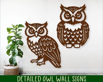 Owl Silhouette Laser Cut Shapes: SVG Vector File (Digital Download)