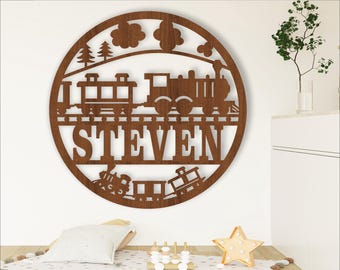 Train Name Sign SVG: Laser Cut Template (Digital Download)