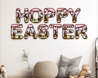 Bunny Easter Letters SVG: Layered Bunting, Laser Cut Files (Digital Download)