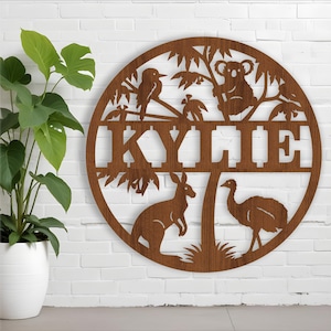 Australian Animals Name Sign: Laser Cut Template (Digital Download)