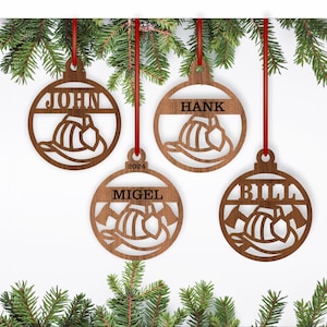 Enfeites de Natal de bombeiro cortados a laser SVG, download instantâneo de modelos em PDF, Dxf, Ai e Cdr.