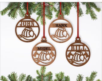 Firefighter Christmas Ornament SVG Laser Cut Template (Digital Download)