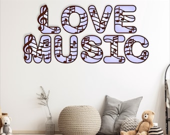 Music Letters SVG Set: Layered Alphabet, Name Sign (Digital Download)