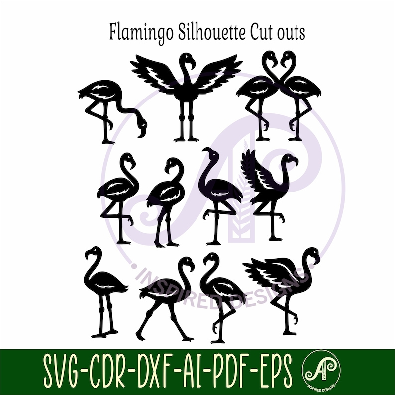 Flamingo SVG Bundle, 11 Flamingo Silhouettes, Laser Cut Files (digital ...