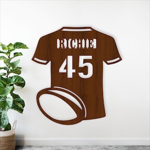 Rugby-Shirt Namensschild SVG-Sport Thema Laser Cut Vorlage (Digitaler Download)
