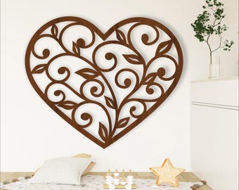 Vine Heart Wall Art SVG: Laser Cut Files, Vector Design (Digital Download)