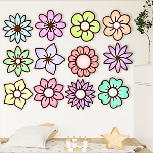 Desenhos de flores, 12 formas de arquivo cortadas a laser. Arquivos vetoriais SVG ai, cdr, dxf download instantâneo. recortes com detalhes