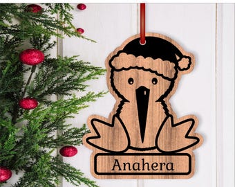 Kiwi Christmas Ornaments SVG laser cut, instant download Pdf, Dxf, Ai and Cdr template.