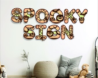 Halloween Letters SVG Laser Cut Files: Spiderweb & Jack-o'-Lantern (Digital Download)