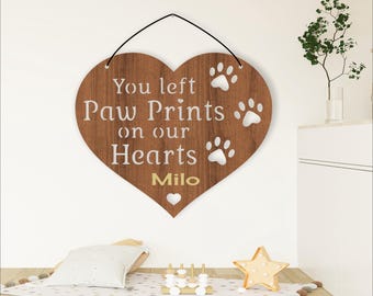 Pet Memorial Wall Art SVG: Heart Sign Laser Cut File (Digital Download)