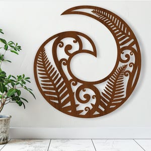 Neuseeland Koru Wandbild, SVG Laserschnittdatei, Wanddeko. Kiwiana Wand Kunst, Vektor Datei ai, cdr, dxf, pdf sofort Download