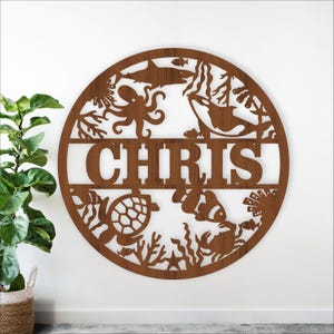 Sealife Name Sign: Ocean Theme Laser Cut Template (Digital Download)