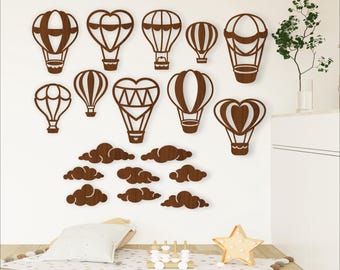 Hot Air Balloon & Cloud laser cut Designs: SVG Vector Files (Digital Download)