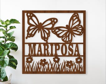 Butterflies name sign SVG laser cut personalized Butterfly home decor (digital download)