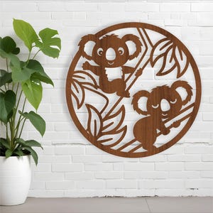Koala Wandkunst, SVG-Datei. vektor, ai, cdr, dxf sofort download, digitales design, laser cut, wandkunst tier thema
