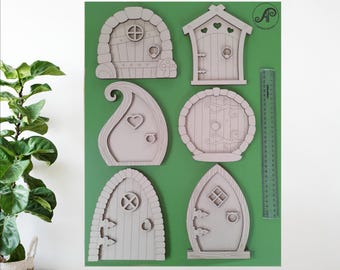 Fairy Doors SVG: Two-Layer Laser Cut File Template with Windows & Details (Digital Download)