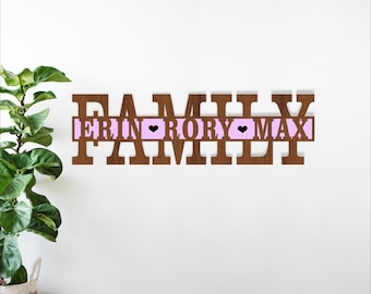 Family Name Sign SVG - Personalized Family Laser Cut Home Decor (Digital Download)