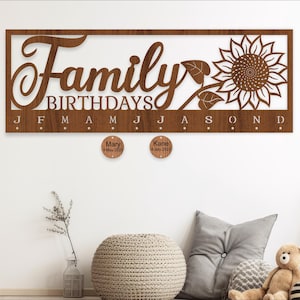 Calendário familiar Conjunto de girassol arquivo SVG. arquivo vetorial ai, cdr, dxf download instantâneo design digital, corte a laser, calendário de parede
