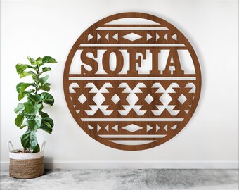 Aztec Name Sign Laser Cut Files: Digital Download SVG Template