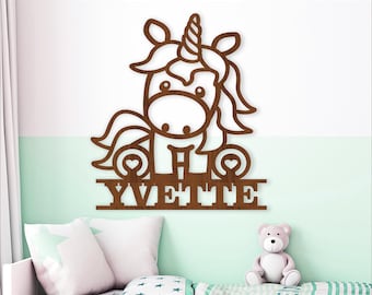 Unicorn Name Sign SVG - Fantasy Personalized Laser Cut Template (Digital Download)