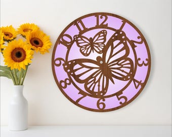 Monarch Butterfly wall clock laser cut files SVG (Digital Download)