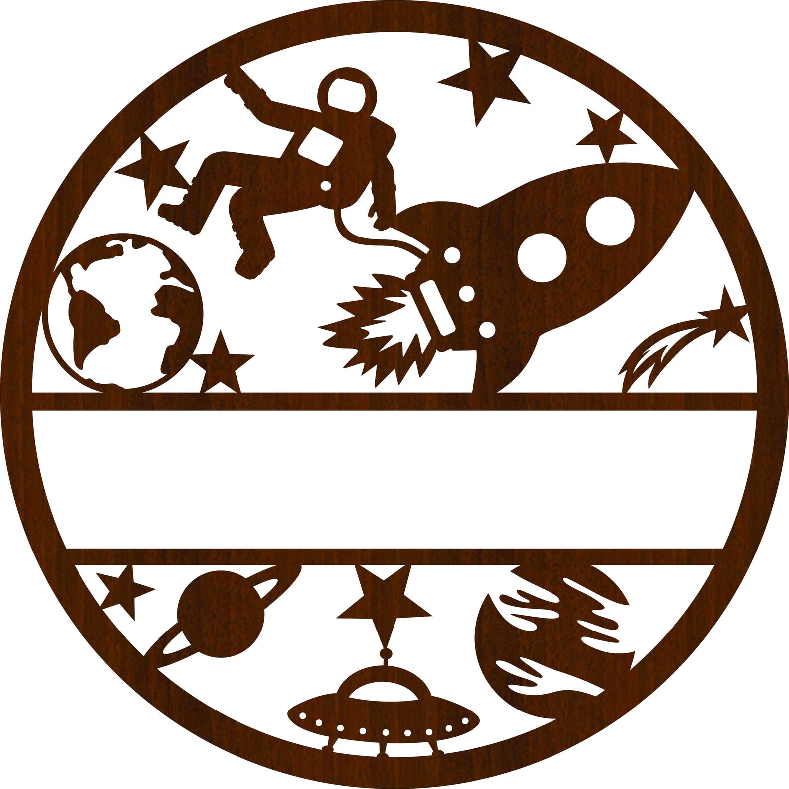 Astronaut and Rocket Name Sign SVG Space Themed Door or Wall Etsy