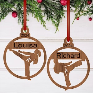 Karate Weihnachtsschmuck SVG Laser geschnitten, sofortiger Download Pdf, Dxf, Ai und Cdr Vorlage.