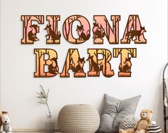 Fox and Forest Alphabet: 2-Layer Letters SVG, AI, PDF (Digital Download)