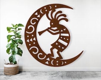 cali≠gari / 「0」補足版 (Moonrise Silhouette) Kokopelli Moon Digital Download Cut File Wall Art, SVG File