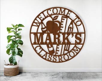 Teacher Classroom Welcome Sign: Laser Cut SVG Template (Digital Download)