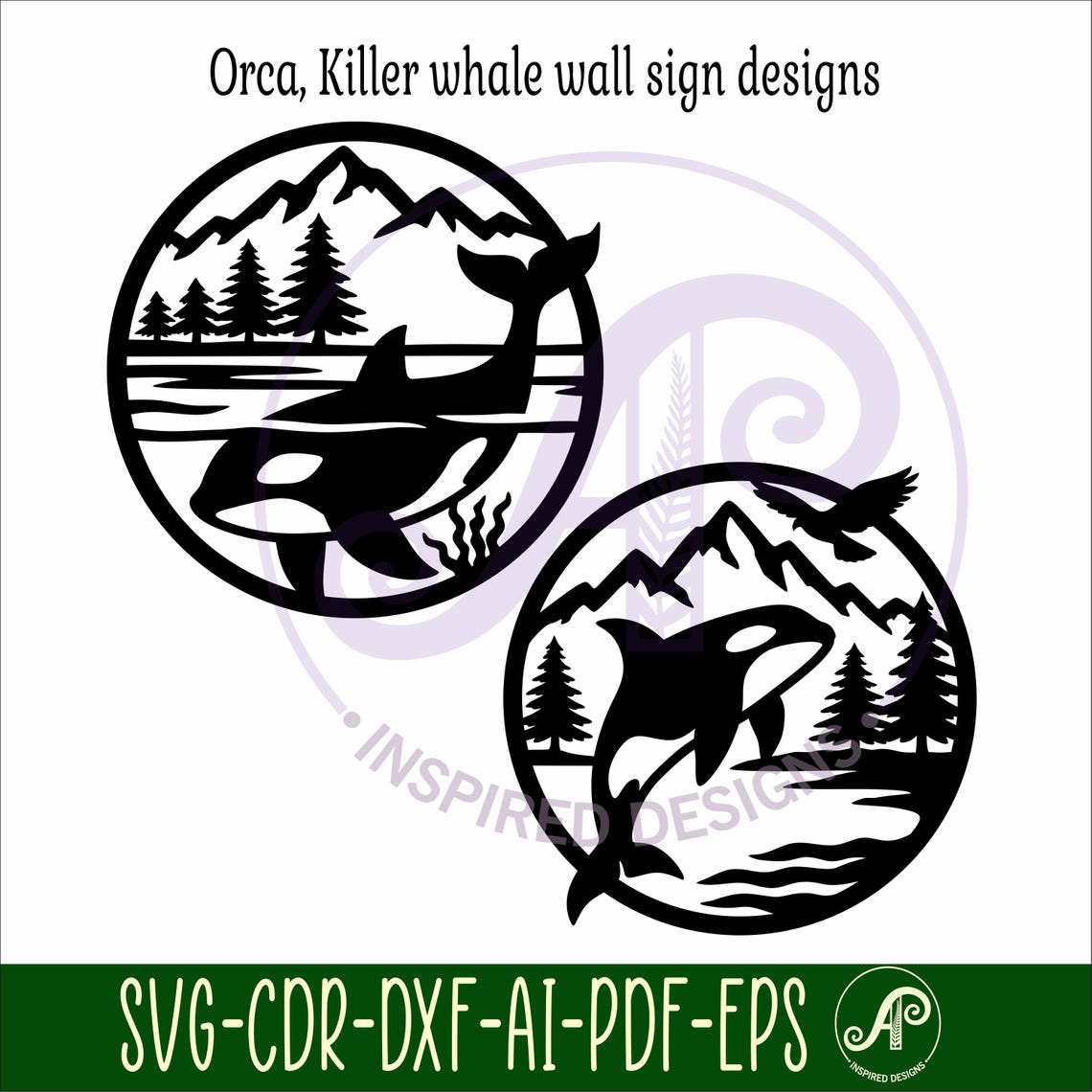 Orca Coastal Whale Wall Signs : Laser Cut Killer Whale Theme Home Decor ...