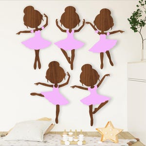 Ballerinas SVG-Bundle. 5 Designs 2 Ebenen, Vektordateien, Lasercut-Datei, Formen. Ai, Cdr, Dxf-sofort-Download digitale Datei